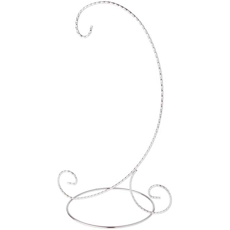 Bard's Twisted Silver Ornament Stand, Large, 12.25" H x 5.5" W x 7.5" D - Image 1